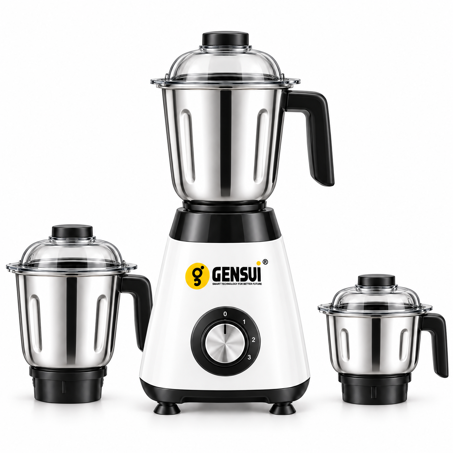 GENSUI TurboGrind 750W Heavy Duty Mixer Grinder with 3 Stainless Steel Jars