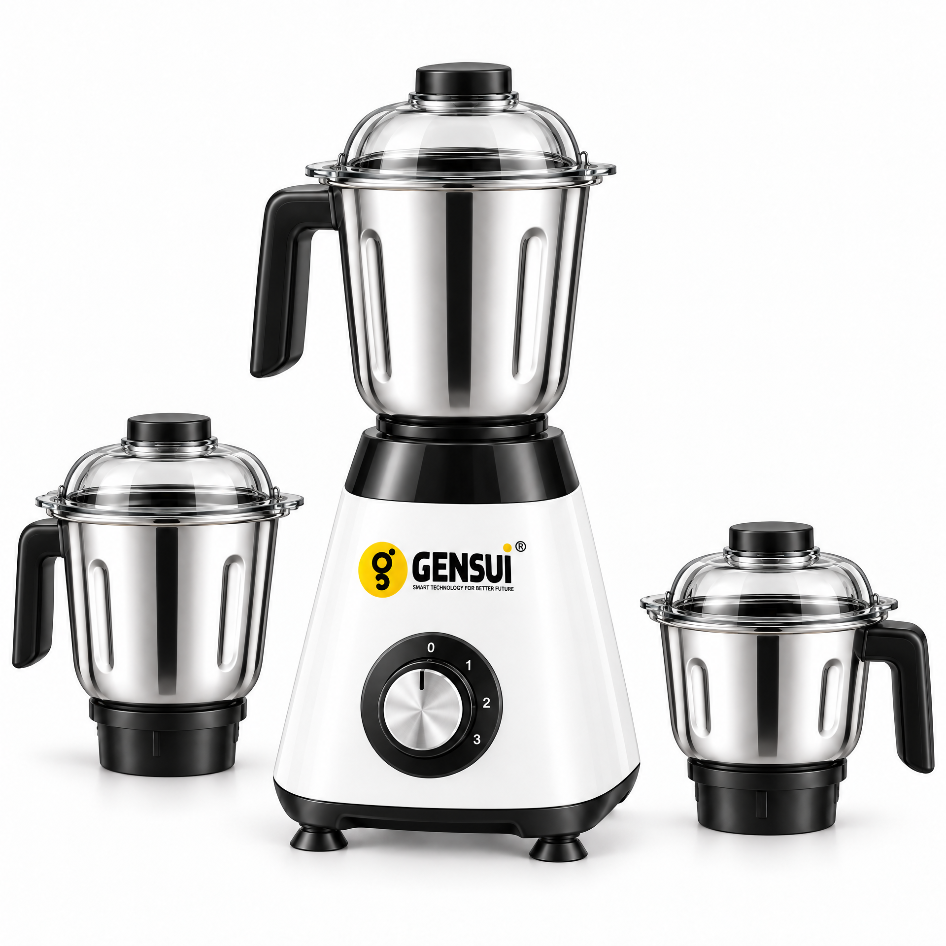 GENSUI TurboGrind 750W Heavy Duty Mixer Grinder with 3 Stainless Steel Jars