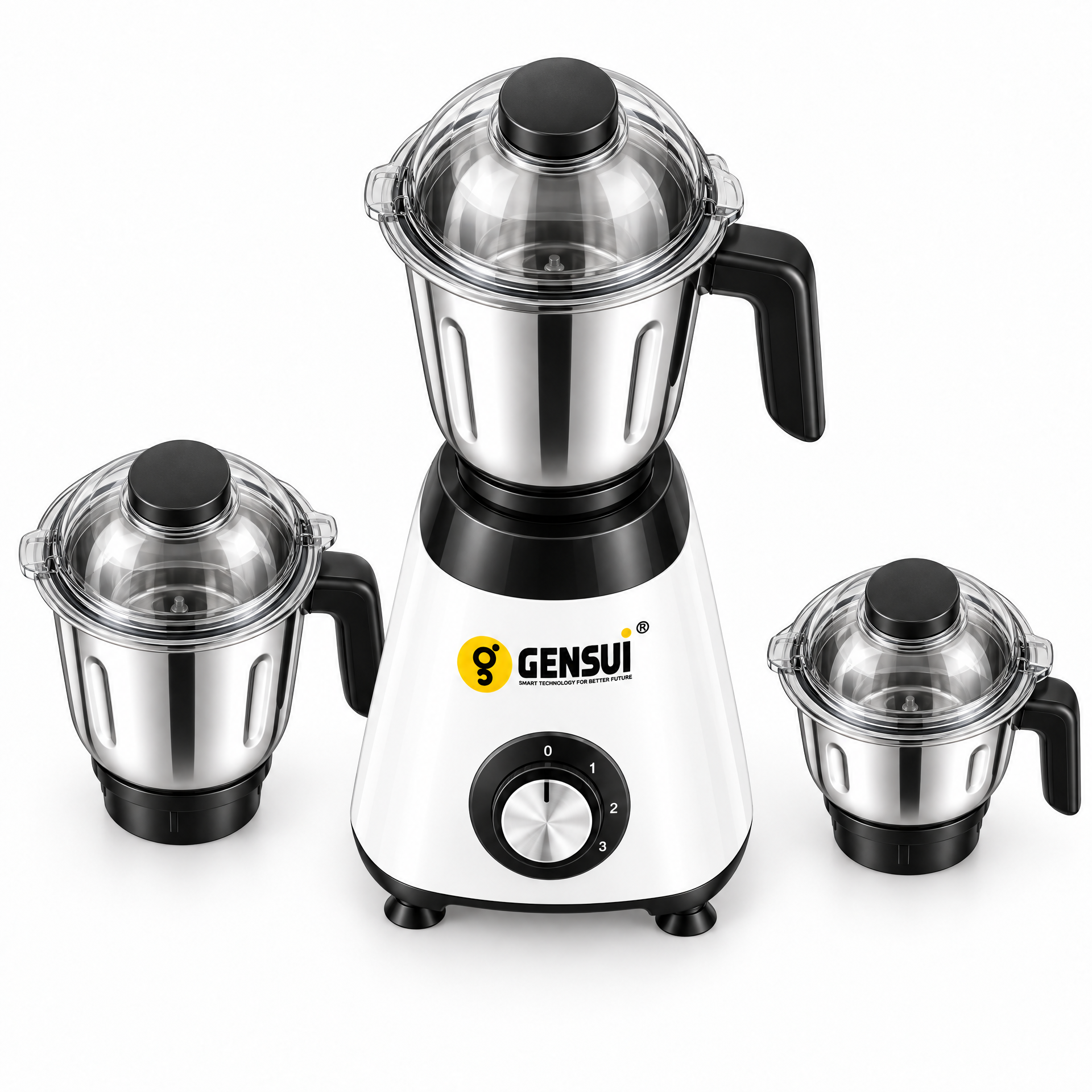 GENSUI TurboGrind 750W Heavy Duty Mixer Grinder with 3 Stainless Steel Jars